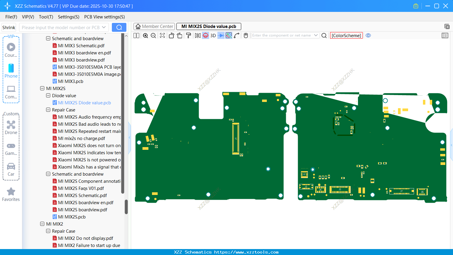 Xiaomi MI MIX2S Diode Value